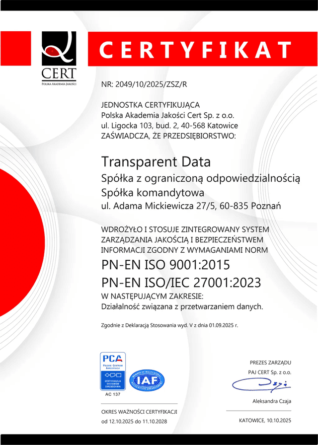 ISO 27001 / ISO 9001